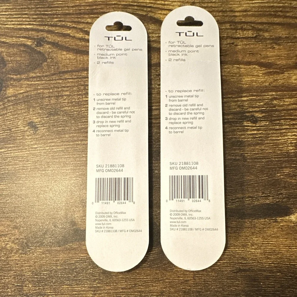 TUL Retractable Gel Ink Refills (3 Each) For Retractable Gel Pens